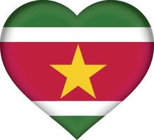 Suriname flag heart vector