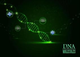 illustration of Dna relix concept on green light background vector