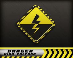 Vector illustration of High voltage danger sign