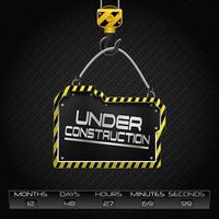 Under construction hanging board vector