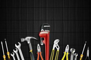 Plumber tools icon set vector
