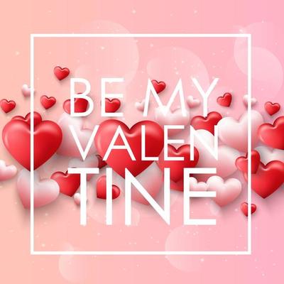 Happy valentines day with pink background with ornaments