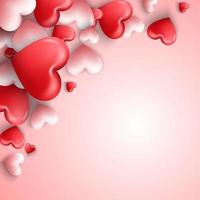 ilustración vectorial de fondo feliz día de san valentín con globo de corazones en fondo rosa