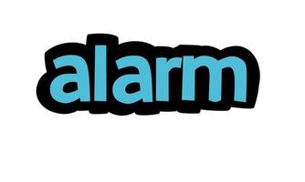 diseño de vector de escritura de alarma sobre fondo blanco