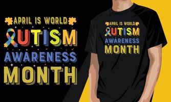 mes del autismo 2 de abril camiseta vector