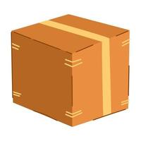 Cardboard box. Delivery and packaging. Transport, delivery. Hand drawn vector illustrations isolated on the white background.