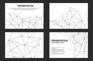 White background with plexus design for presentaton. Technology slide cover for network analysis vector