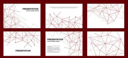 diseño de diapositivas corcorate rojo y blanco. diseño de línea de plexo vector