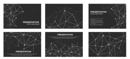 Dark background or presentation cover. Corporate portfolio template with circular connection of lines vector