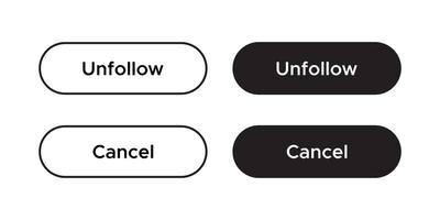 Unfollow and Cancel Button Icon Vector Illustration