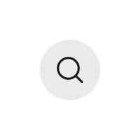 Search Button, Magnifying Glass Icon Vector in Flat Style