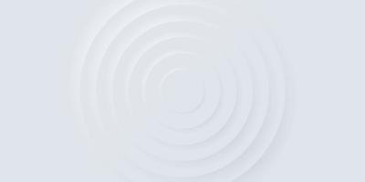 Light Round Texture Pattern. Circular White, Gray Background in Neumorphism Style. Minimal Trendy Neomorphism Template. Growth Circle Platform. 3D Abstract Wallpaper Design. Vector Illustration.