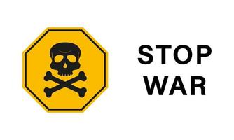 Stop Nuclear Weapon. Stop Hazard Nuke War. No Radiation Atom Dangerous Weapon Sign. Stop Radioactive Military Attack. Caution Atomic Biohazard War Symbol. Isolated Vector Illustration.