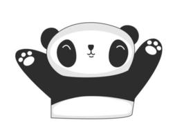 panda saludando para saludar, dibujos animados, pegatinas vector