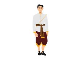 Young men in the national  dress Thailand vector