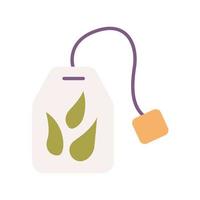 Tea bag, natural drink, vector flat illustration