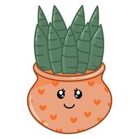 Vector for cute green cactus character