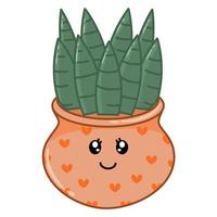 Vector for cute green cactus character