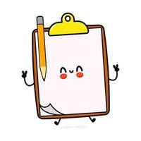 Cute funny clip board character. Vector hand drawn cartoon kawaii character illustration icon. Isolated on white background. clip board character concept