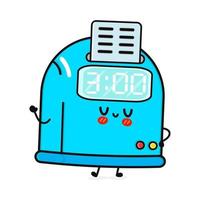 Cute funny punch clock character. Vector hand drawn cartoon kawaii character illustration icon. Isolated on white background. Punch clock character concept