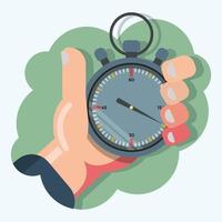 Hand hold stopwatch design vector illustration
