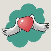 Heart with wings vector illustration