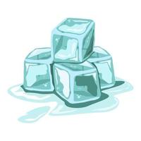 Ilustración de vector de cubitos de hielo con fondo blanco