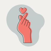 Korean heart or love sign vector illustration. valentine concept