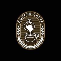 Vintage line art coffee logo and emblem template vector