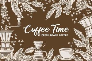 Coffee vector hand drawn vintage elements