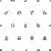 Seamless pattern of small Mexico icons with random dots on transparent background. vector