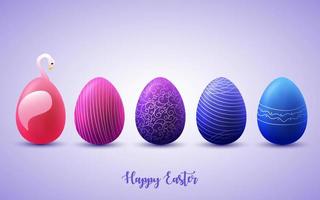 Funny Easter eggs on sunny background vector