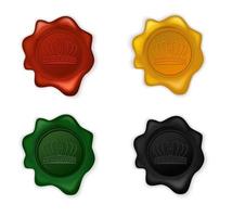 Vector illustration of Crown Wax Seal Set