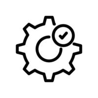 Gears icon with check mark. line icon style. suitable for done setting icon, completed. simple design editable. Design template vector