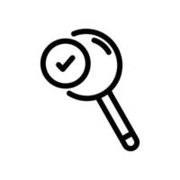 Search icon with check mark. line icon style. suitable for search completed icon, done. simple design editable. Design template vector