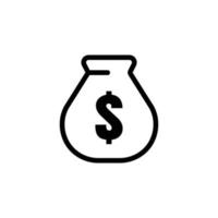 money bag icon with dollar. line icon style. suitable for money symbol, business. simple design editable. Design template vector