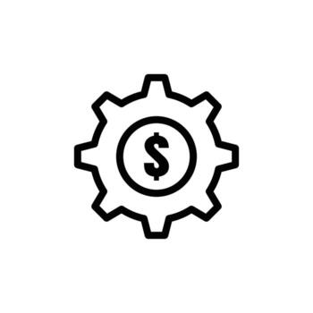 gear wheel icon with dollar. line icon style. suitable for money symbol, business, setting. simple design editable. Design template vector