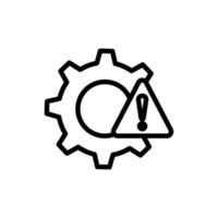 Gear icon with exclamation mark. suitable for automatic symbol, warning. line icon style. simple design editable. Design template vector