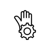 Hand icon with gear. stop. suitable for stop setting symbol. line icon style. simple design editable. Design template vector