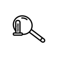 Search icon with vaccine medicine. suitable for vaccine symbol, health. line icon style. simple design editable. Design template vector