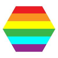 Rainbow color in hexagon shape for template, banner and background. vector