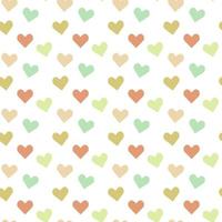 Pastel heart in seamless pattern on white background vector