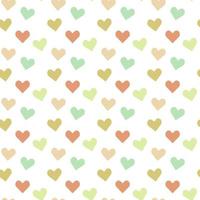 Pastel heart in seamless pattern on white background vector