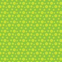 Yellow flower seamless pattern on green background. vector