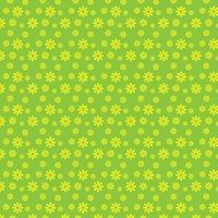 Yellow flower seamless pattern on green background. vector