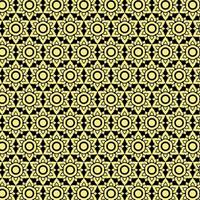 Seamless pattern in oriental style, gold flower on black background. vector