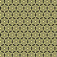 Seamless pattern in oriental style, gold flower on black background. vector