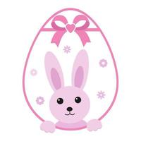 Illustration of an Easter egg with a bunny vector