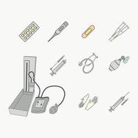 Medical Equipment Tools Collection Set vector