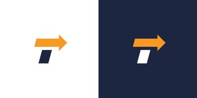 The initial letter T logo design combination of a unique and modern direction symbol vector